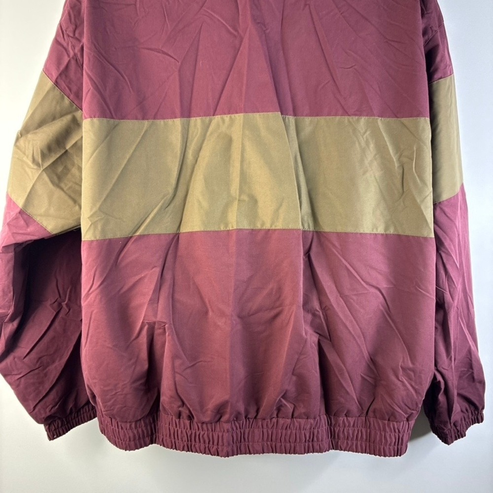 Perry Ellis America Active Mens XL Windbreaker Jacket Burgundy Olive Colorblock - Picture 14 of 16